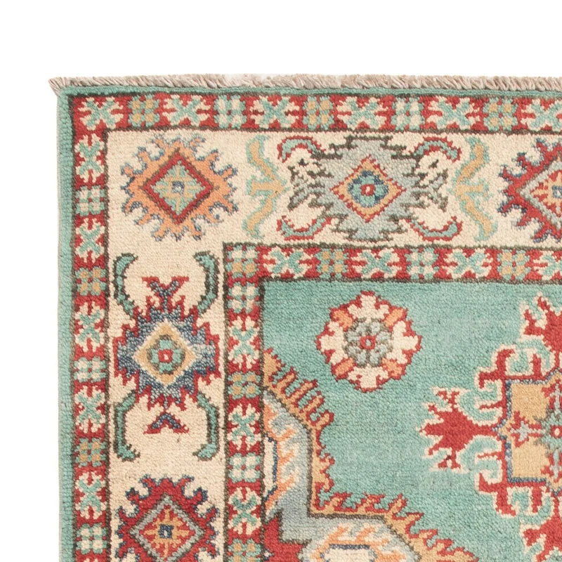 Kazak Teppich 76x120cm - Orientteppich - türkis