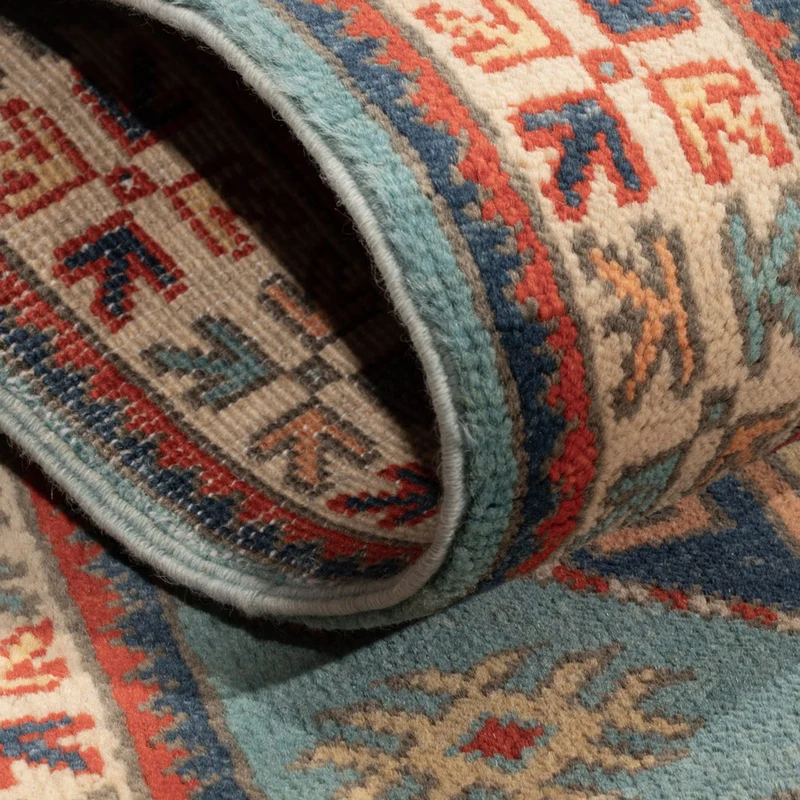 Kazak Teppich 78x124cm - Orientteppich - hellblau