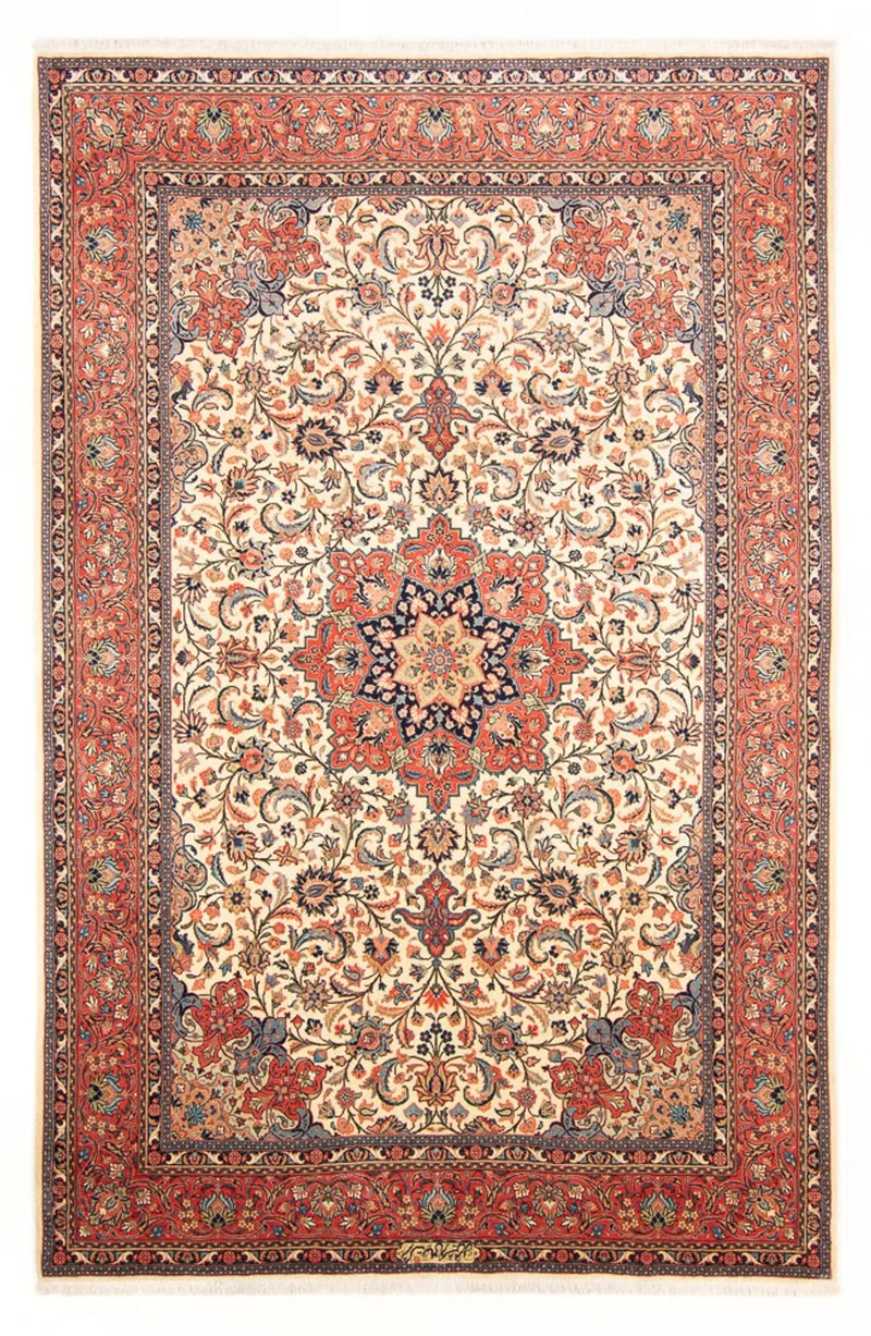 Sarough Teppich 200x305cm - Perserteppich - creme