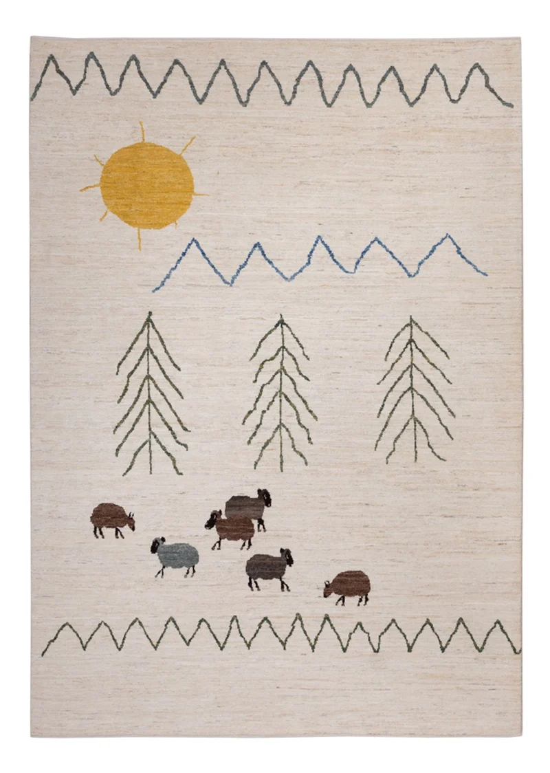Berber Teppich 203x286cm - Wollteppich - natur