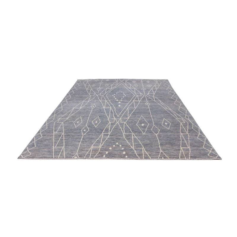 Berber Teppich 194x304cm - Wollteppich - seeblau