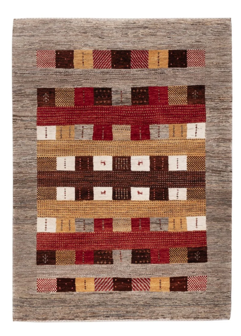 Indo Loribaft Teppich 152x209cm - Wollteppich - mehrfarbig