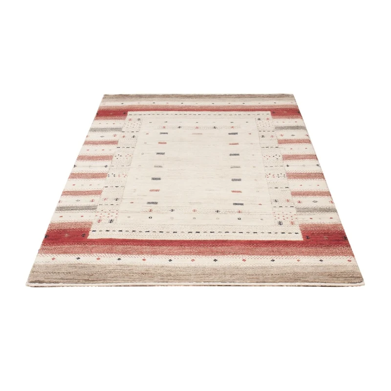 Indo Loribaft Teppich 102x155cm - Wollteppich - beige