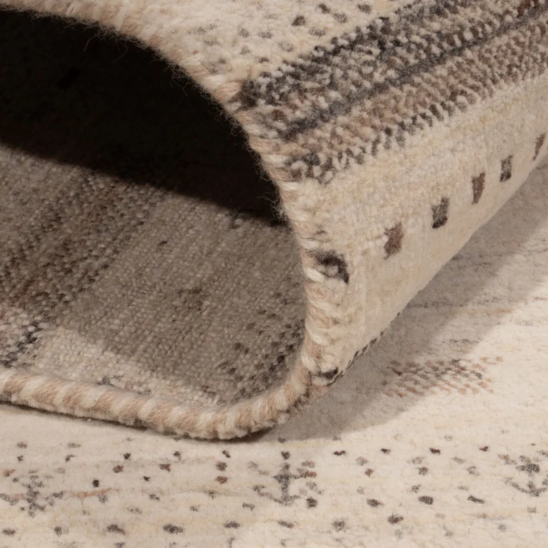 Indo Loribaft Teppich 105x152cm - Wollteppich - creme
