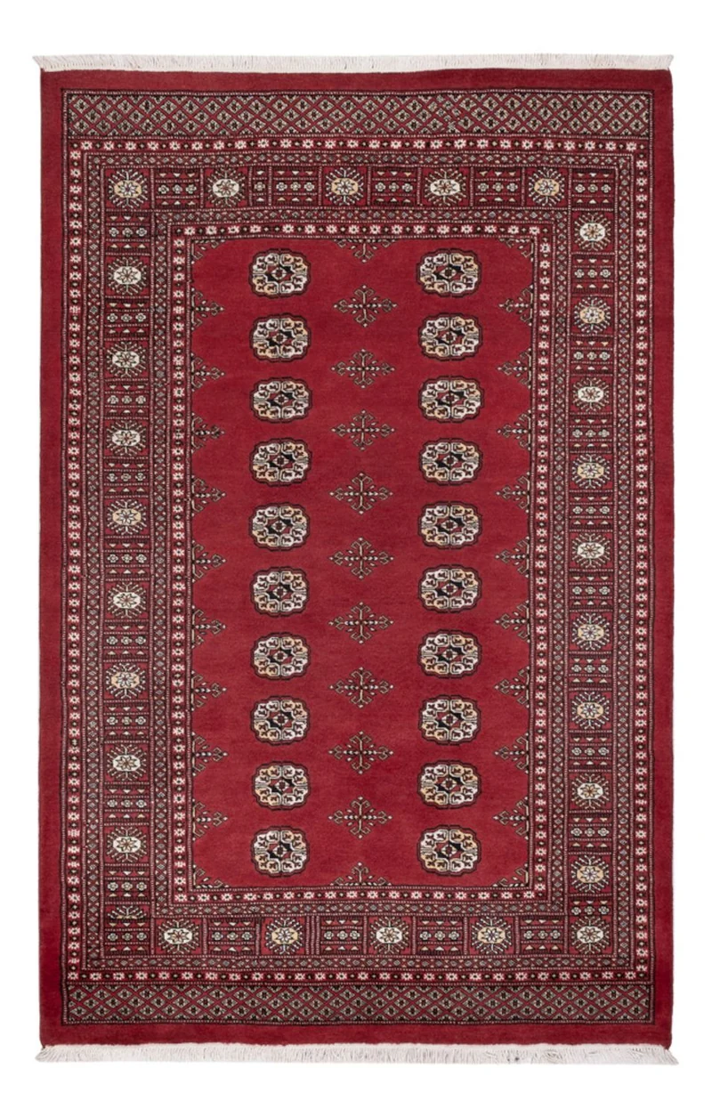 Pakistan Teppich 139x216cm - Orientteppich - rot