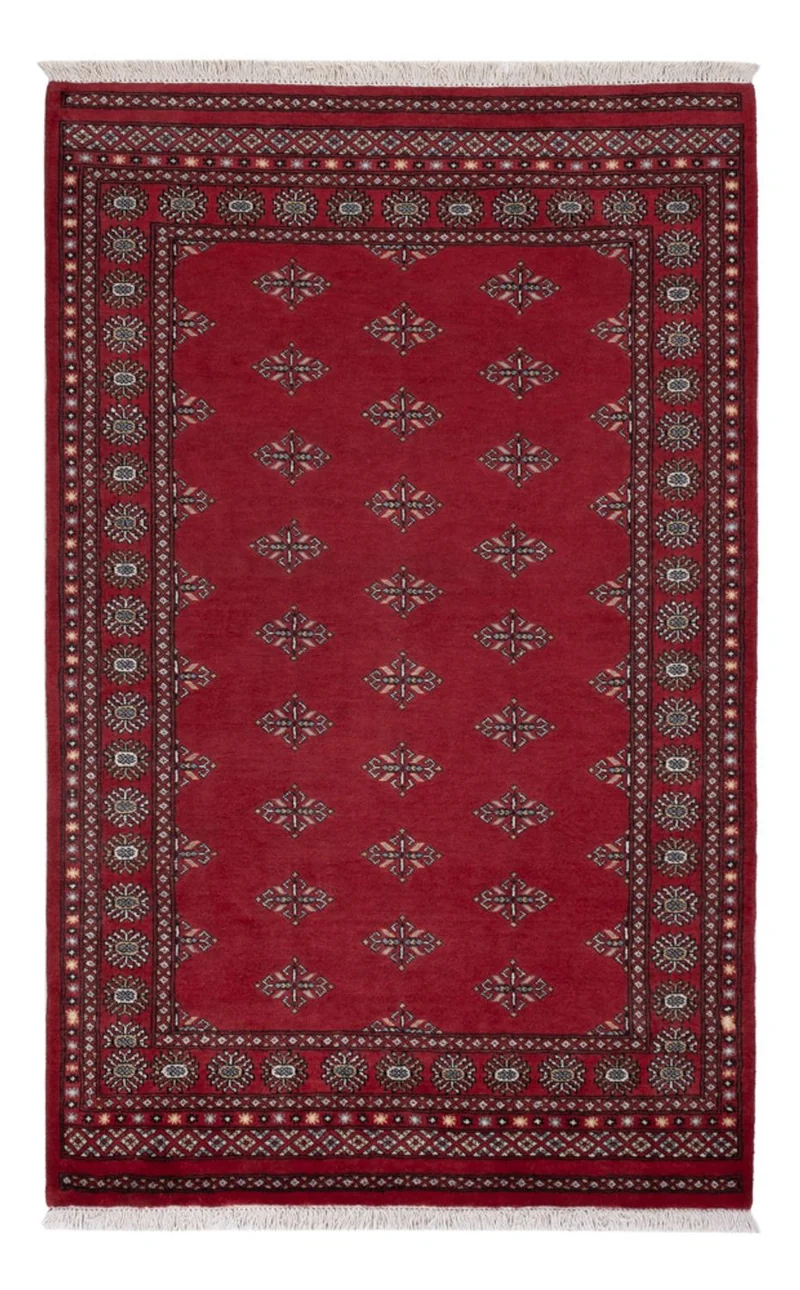 Pakistan Teppich 140x218cm - Orientteppich - rot
