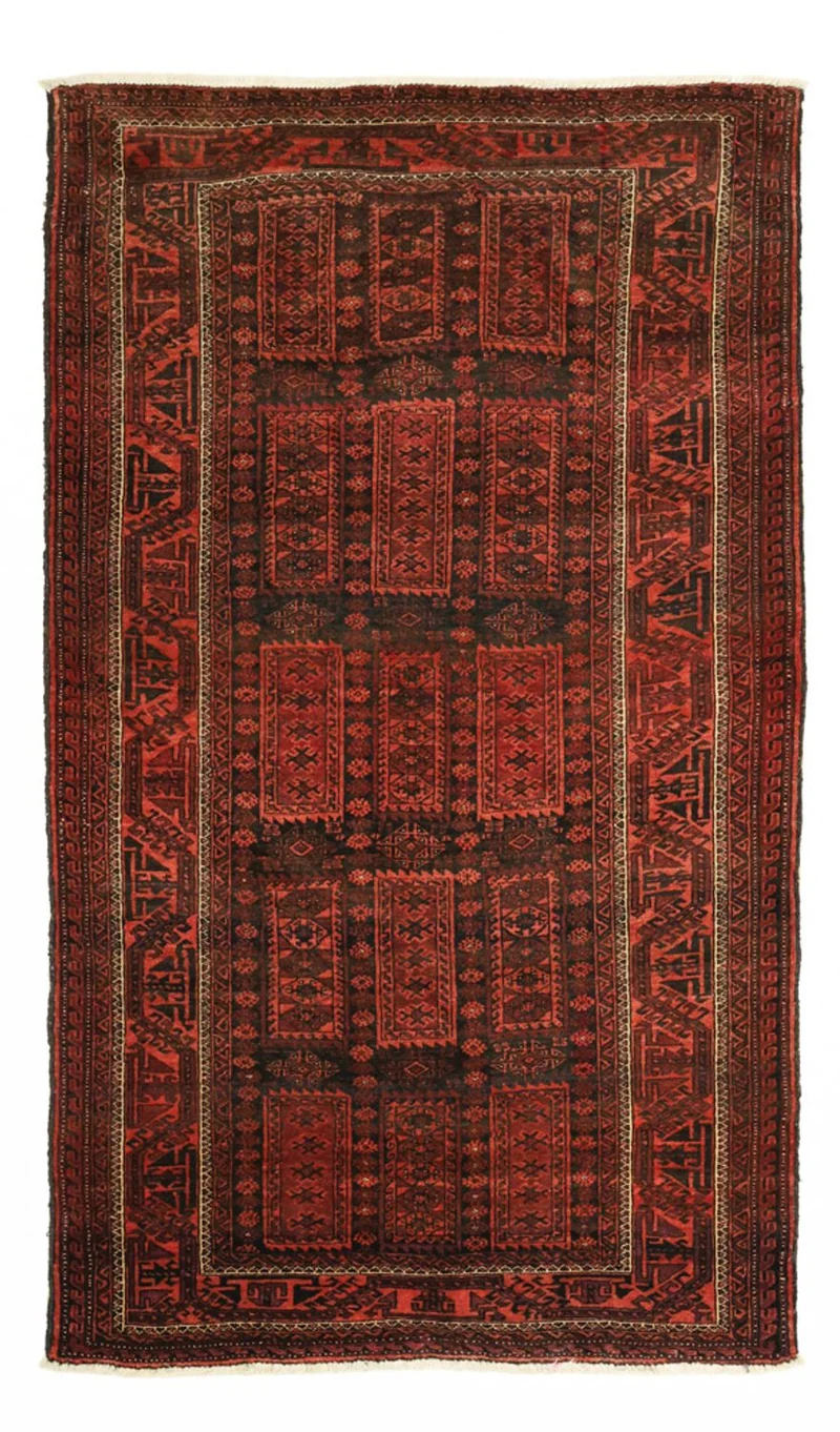 Belutsch Teppich 113x188cm - Orientteppich - dunkelrot