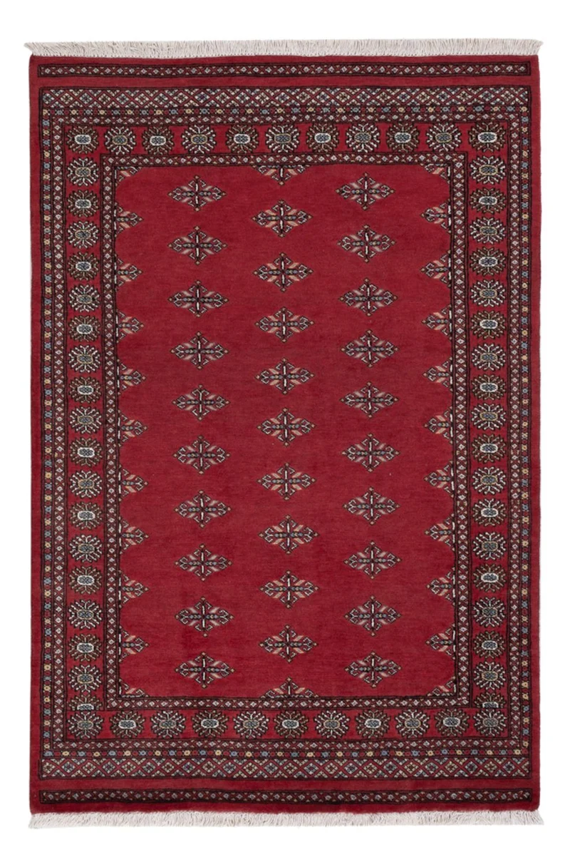 Pakistan Teppich 140x208cm - Orientteppich - rot
