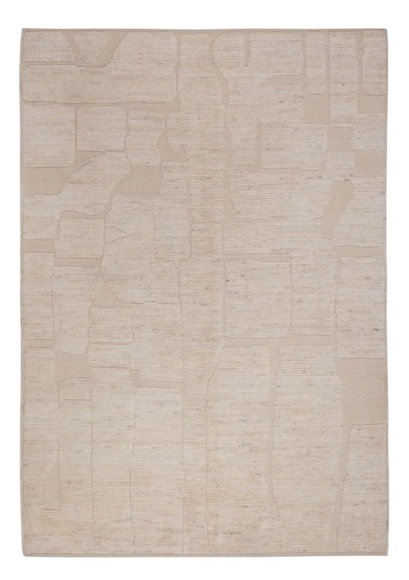 Berber Teppich 167x235cm - Wollteppich - creme