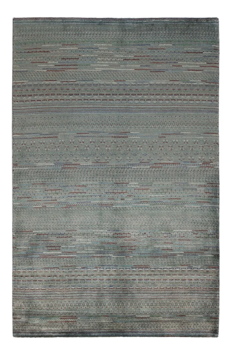 Gabbeh Persisch Teppich 136x208cm - Perserteppich Wollteppich - dunkelgrün