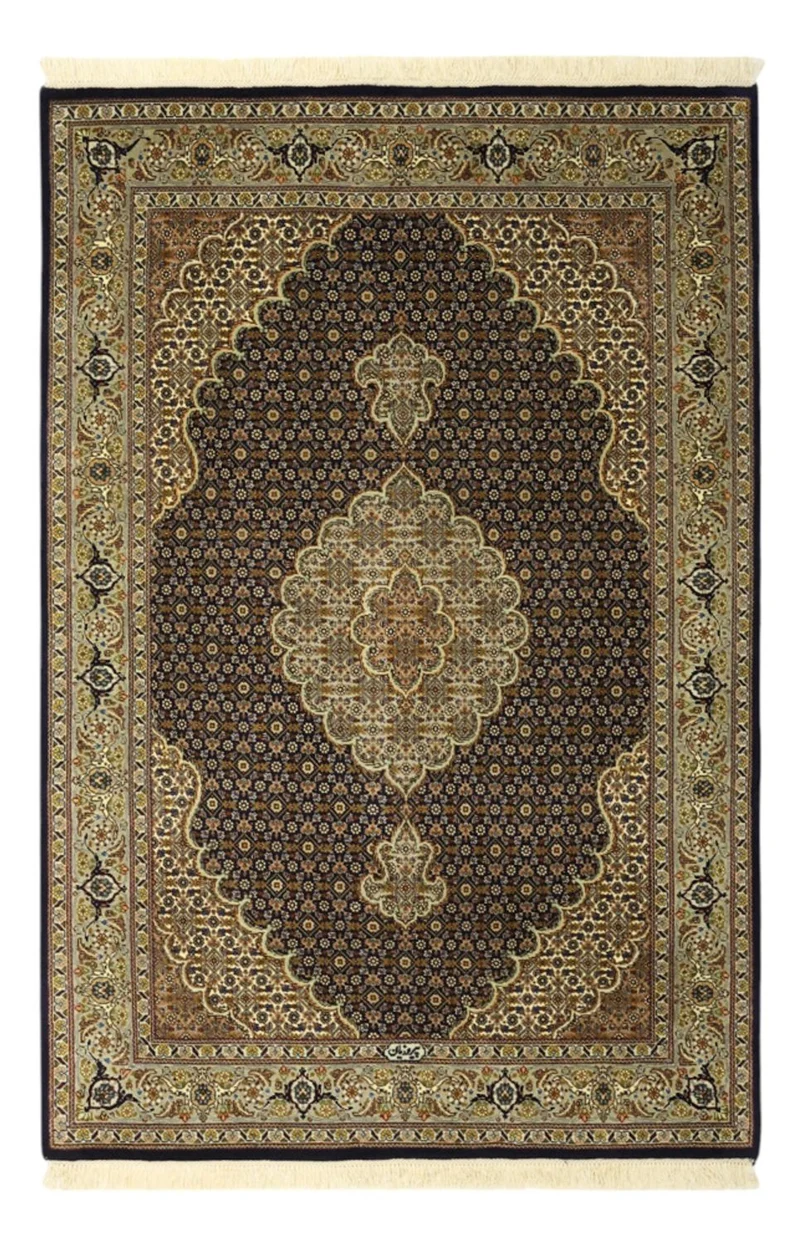 Täbriz - 50 Raj Teppich 100x149cm - Perserteppich - dunkelbeige