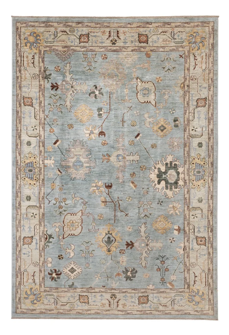 Usak Teppich 200x296cm - Orientteppich - hellblau