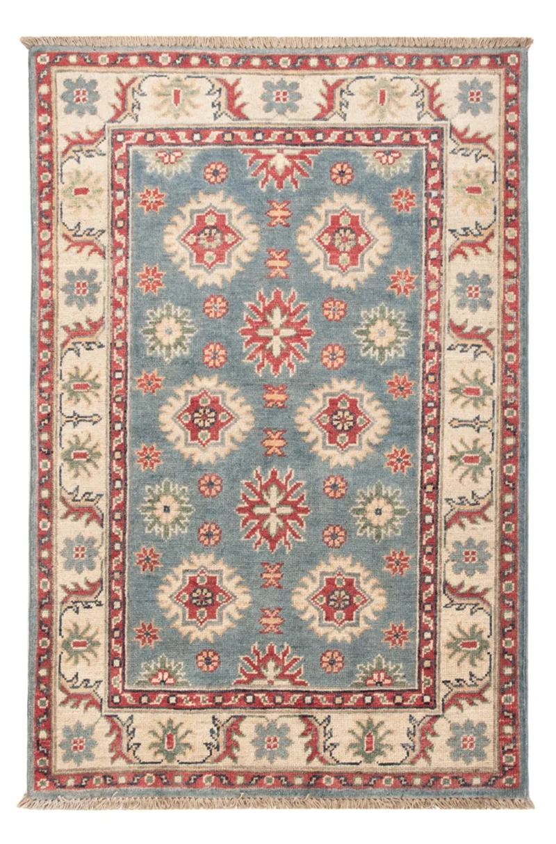 Kazak Teppich 80x122cm - Orientteppich - hellblau