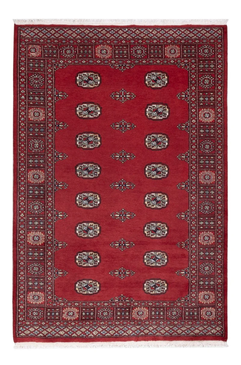 Pakistan Teppich 126x185cm - Orientteppich - rot