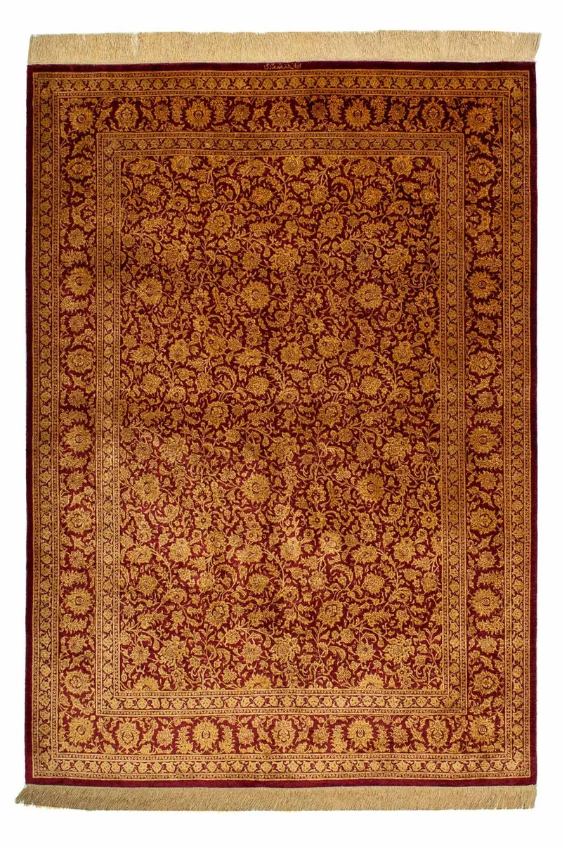Ghom - Seide Teppich 132x216cm - Perserteppich - dunkelblau