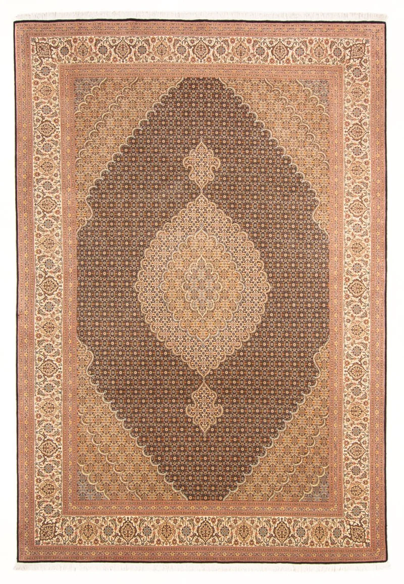 Täbriz - 50 Raj Teppich 200x297cm - Perserteppich - dunkelblau