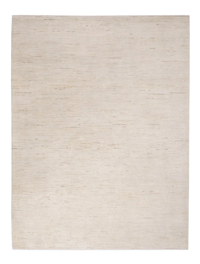 Indo Loribaft Teppich 155x202cm - Wollteppich - silber