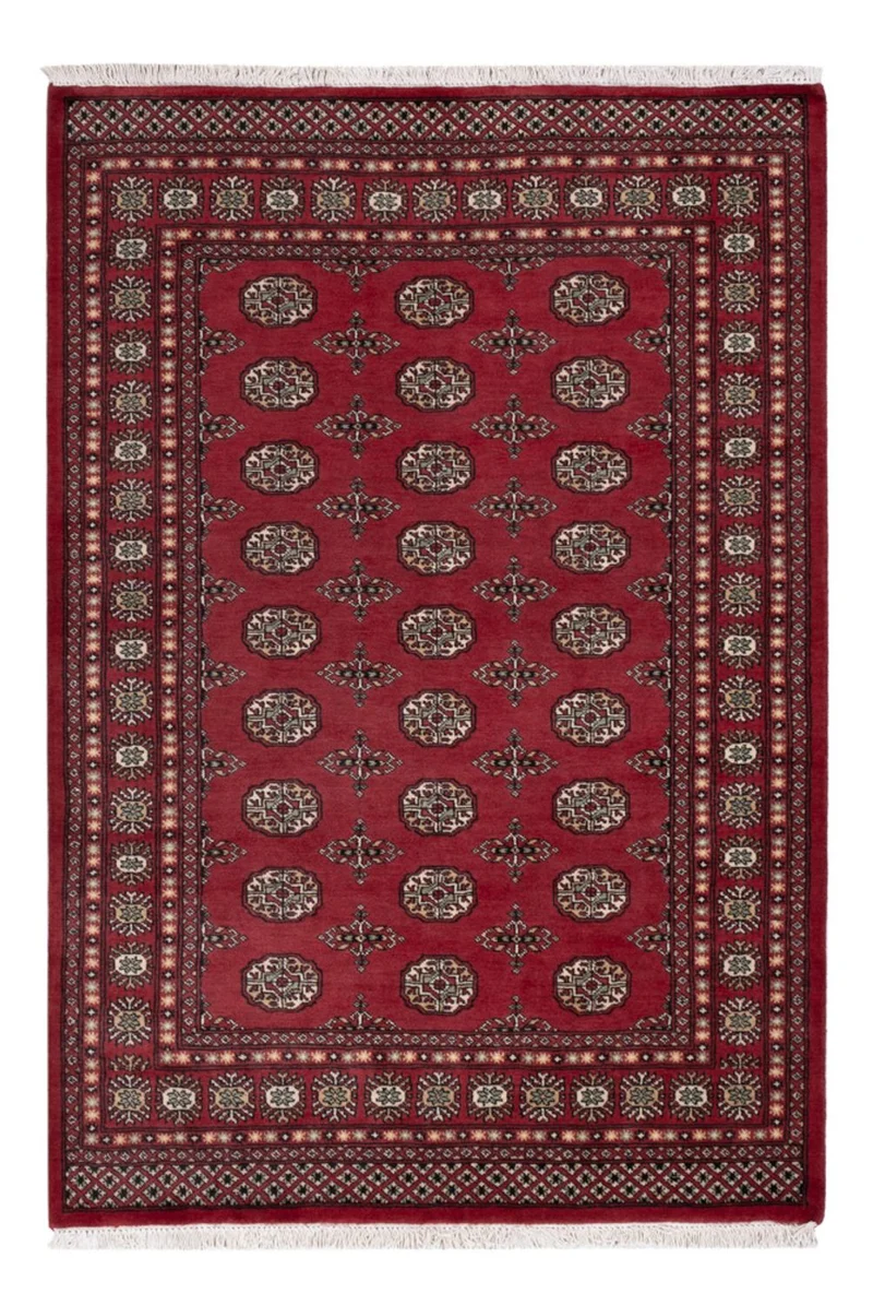 Pakistan Teppich 141x204cm - Orientteppich - rot