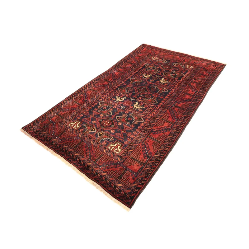 Belutsch Teppich 107x200cm - Orientteppich - dunkelrot