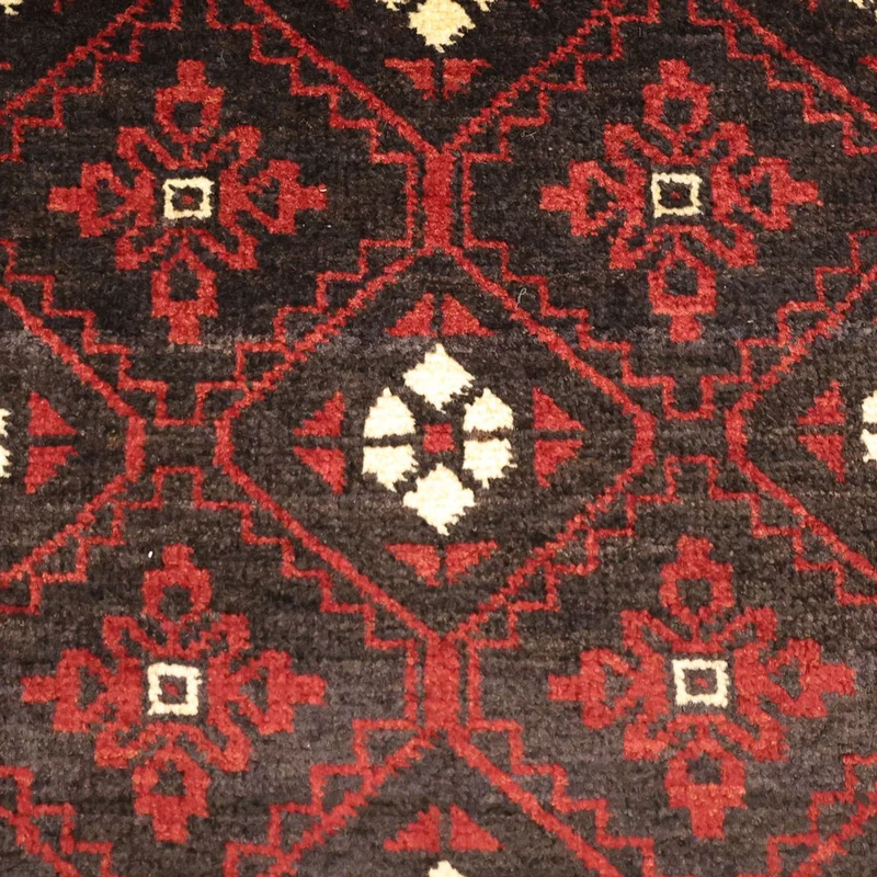 Belutsch Teppich 102x199cm - Orientteppich - dunkelrot