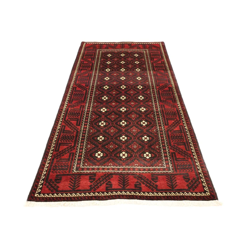 Belutsch Teppich 102x199cm - Orientteppich - dunkelrot