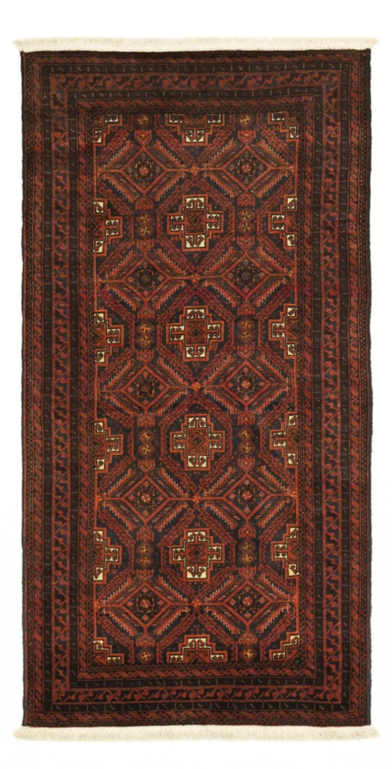 Belutsch Teppich 97x194cm - Orientteppich - dunkelrot