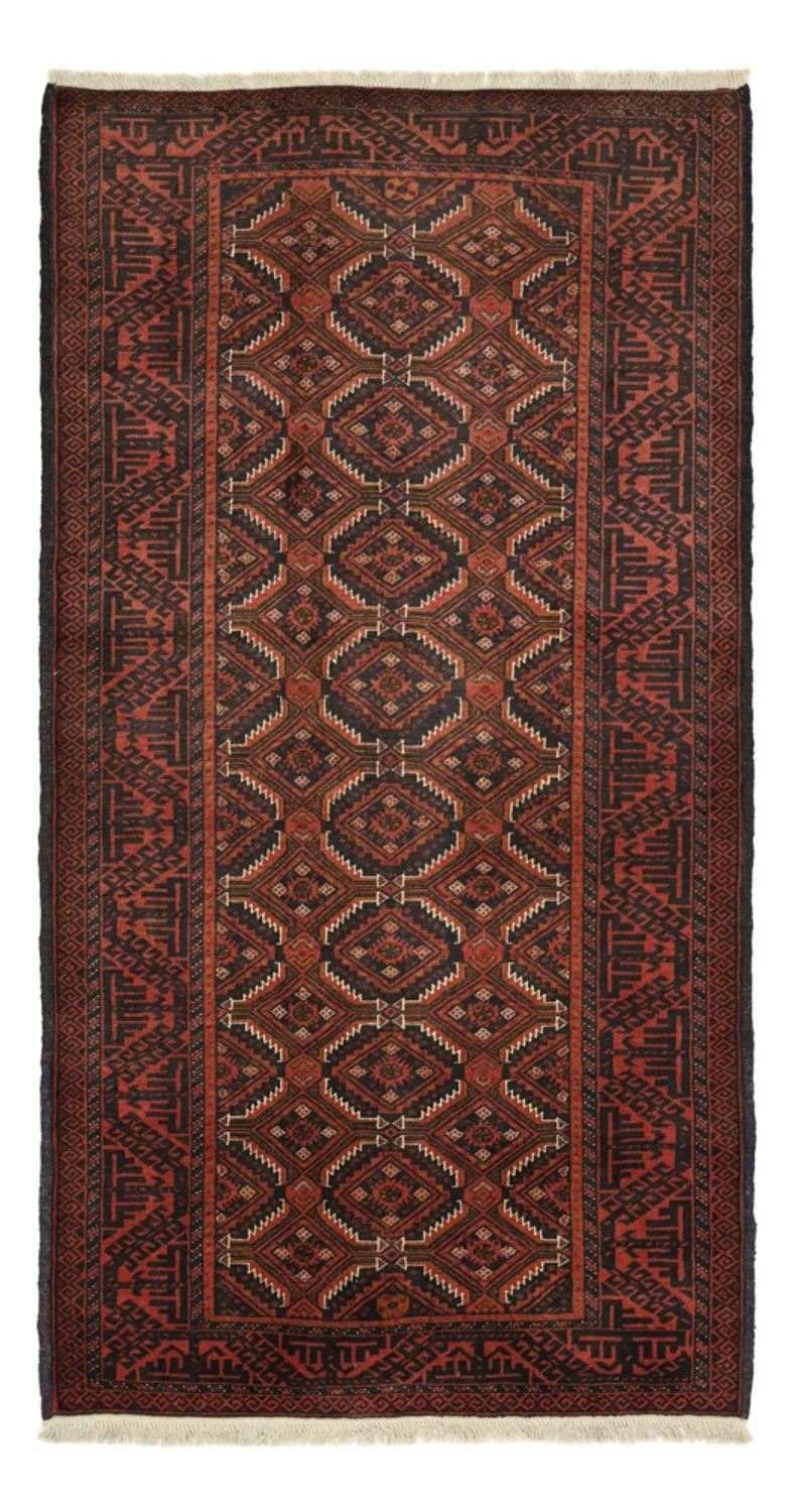 Belutsch Teppich 98x192cm - Orientteppich - dunkelrot