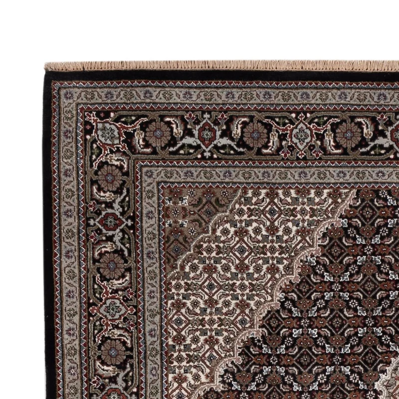 Indo Täbriz Teppich 143x205cm - Orientteppich - dunkelgrau