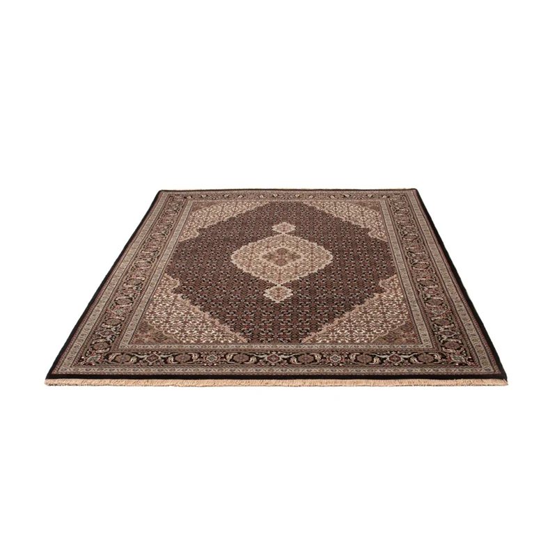 Indo Täbriz Teppich 143x205cm - Orientteppich - dunkelgrau