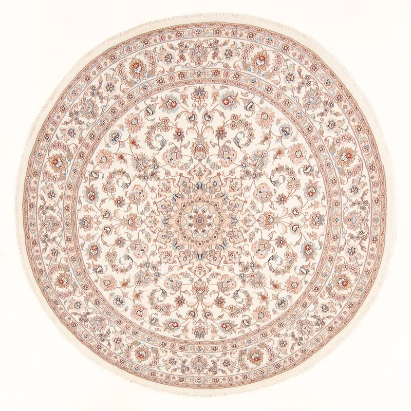 Täbriz - 50 Raj Teppich 200x200cm - Perserteppich - creme