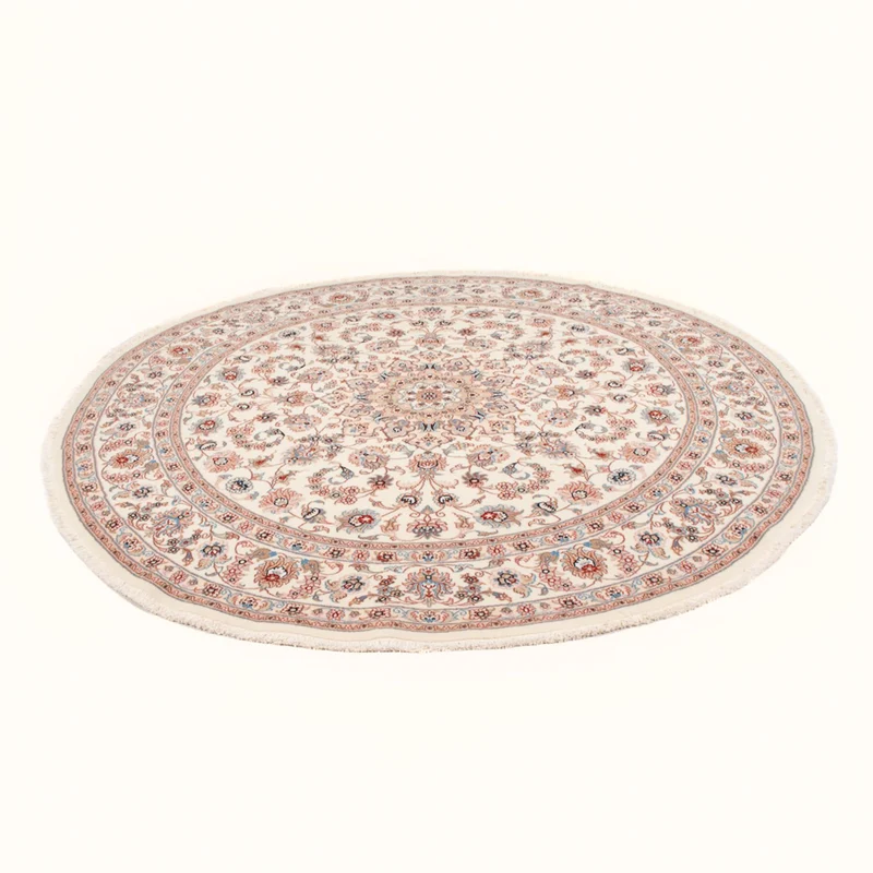 Täbriz - 50 Raj Teppich 200x200cm - Perserteppich - creme