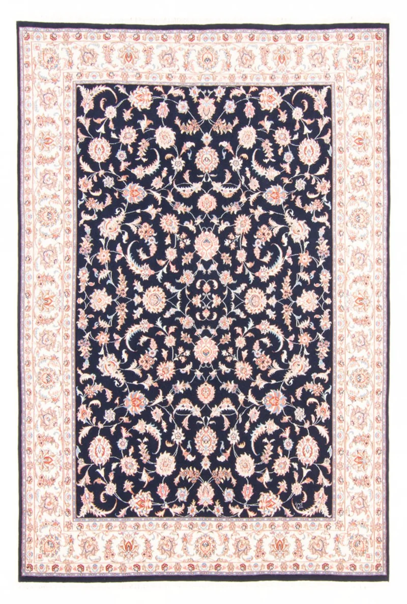 Täbriz - 50 Raj Teppich 167x237cm - Perserteppich - dunkelblau