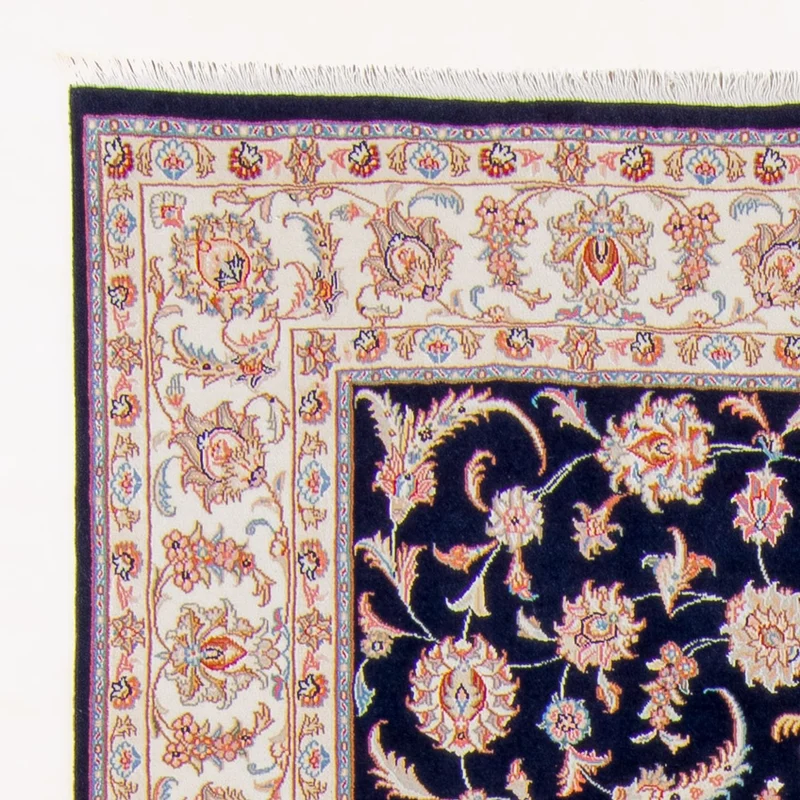 Täbriz - 50 Raj Teppich 167x237cm - Perserteppich - dunkelblau