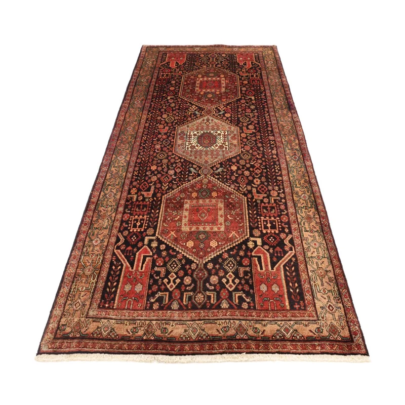 Nahavand Teppich 130x295cm - Perserteppich - dunkelrot