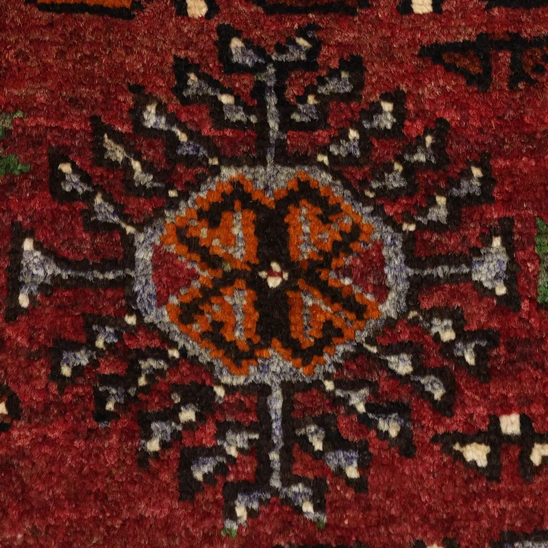 Qaraja Teppich 150x300cm - Perserteppich - dunkelrot