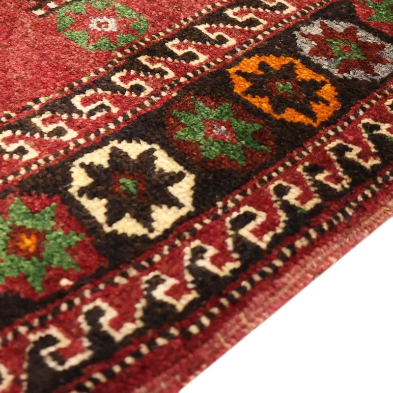 Qaraja Teppich 150x300cm - Perserteppich - dunkelrot