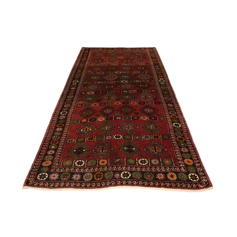 Qaraja Teppich 150x300cm - Perserteppich - dunkelrot