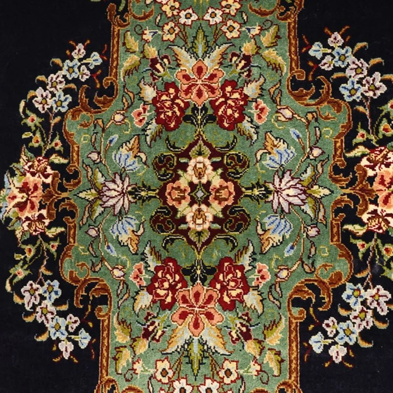 Sarough Teppich 102x161cm - Perserteppich - dunkelblau