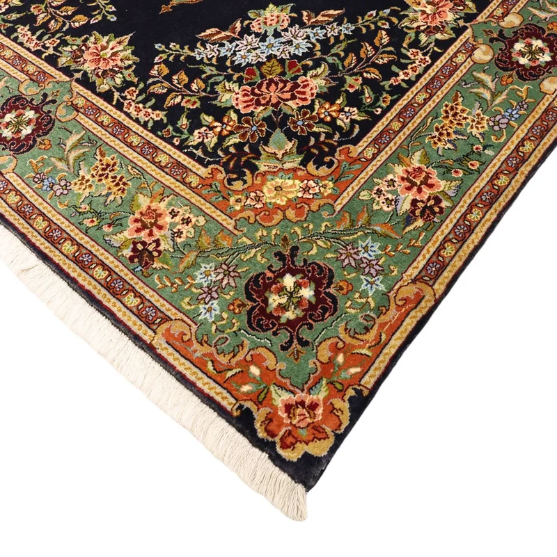 Sarough Teppich 102x161cm - Perserteppich - dunkelblau