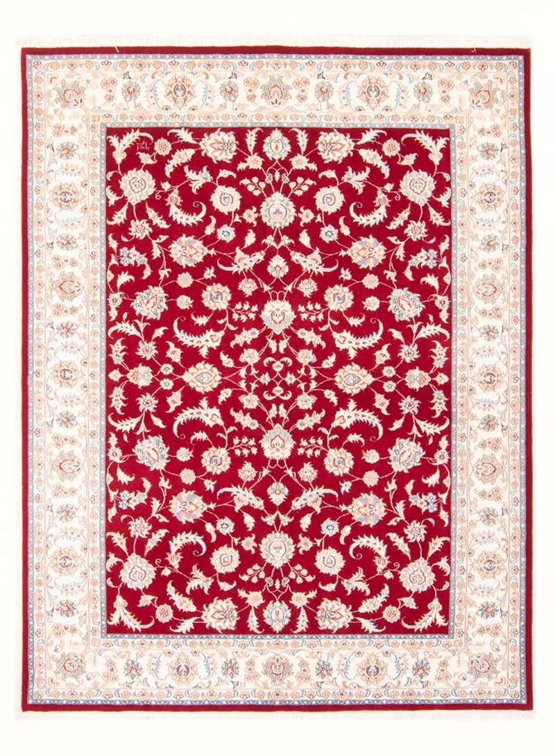 Täbriz - 50 Raj Teppich 150x200cm - Perserteppich - rot