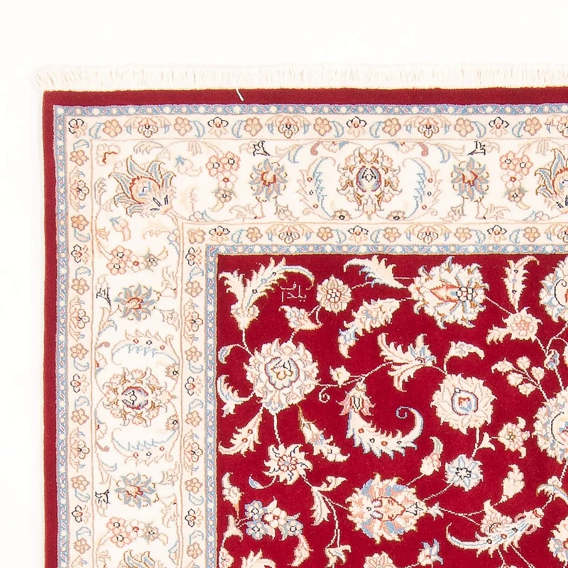 Täbriz - 50 Raj Teppich 150x200cm - Perserteppich - rot