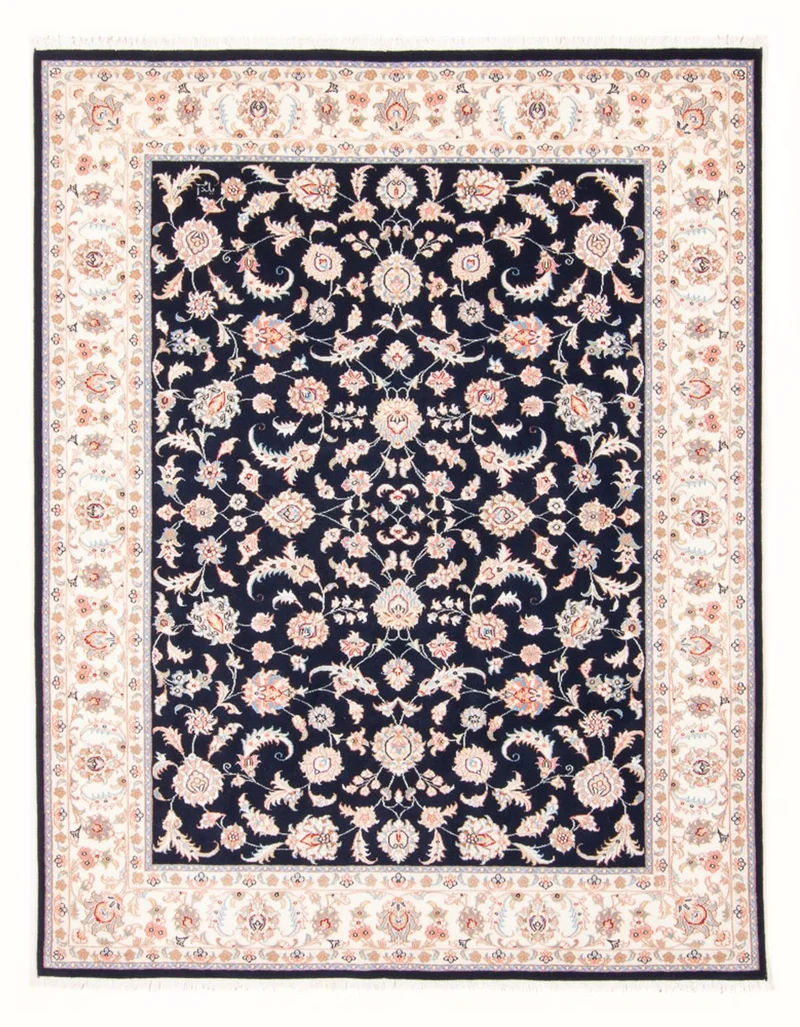 Täbriz - 50 Raj Teppich 149x201cm - Perserteppich - dunkelblau