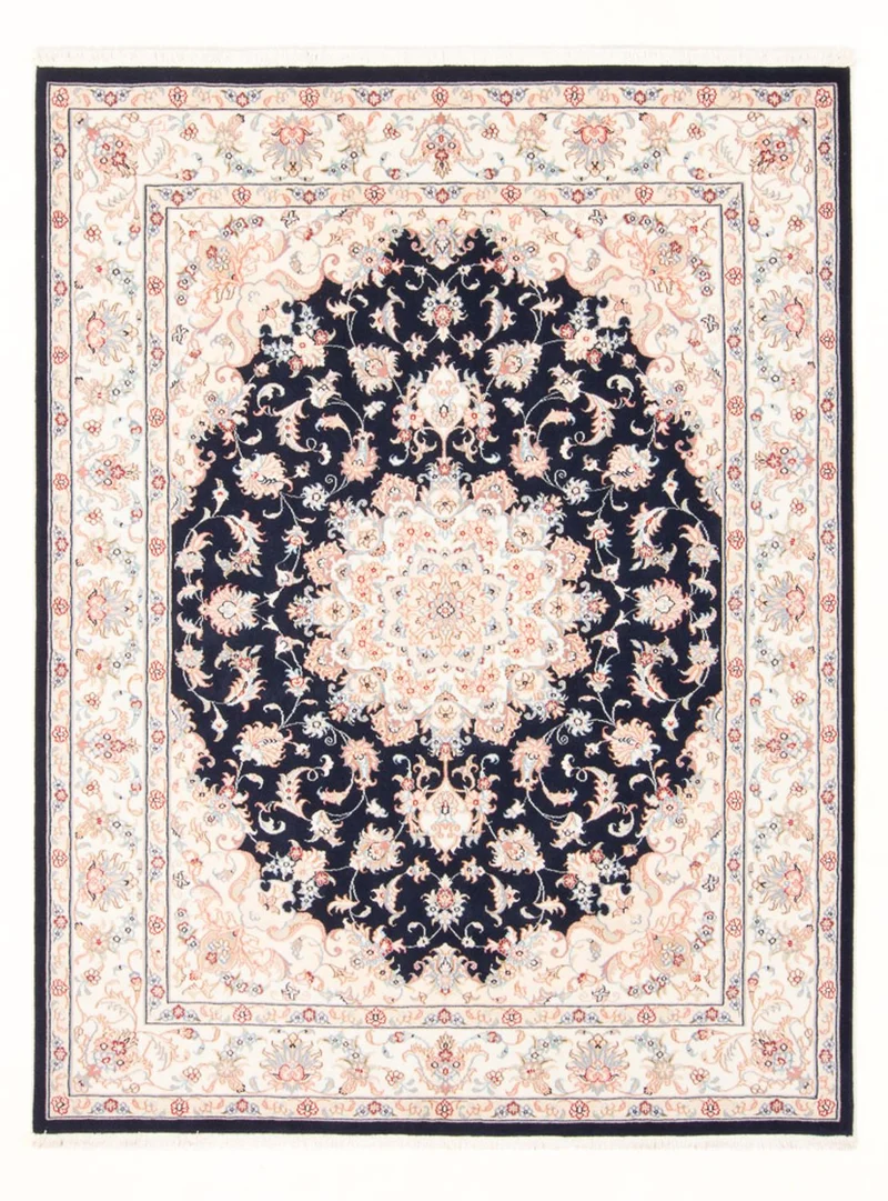 Täbriz - 50 Raj Teppich 149x200cm - Perserteppich - dunkelblau