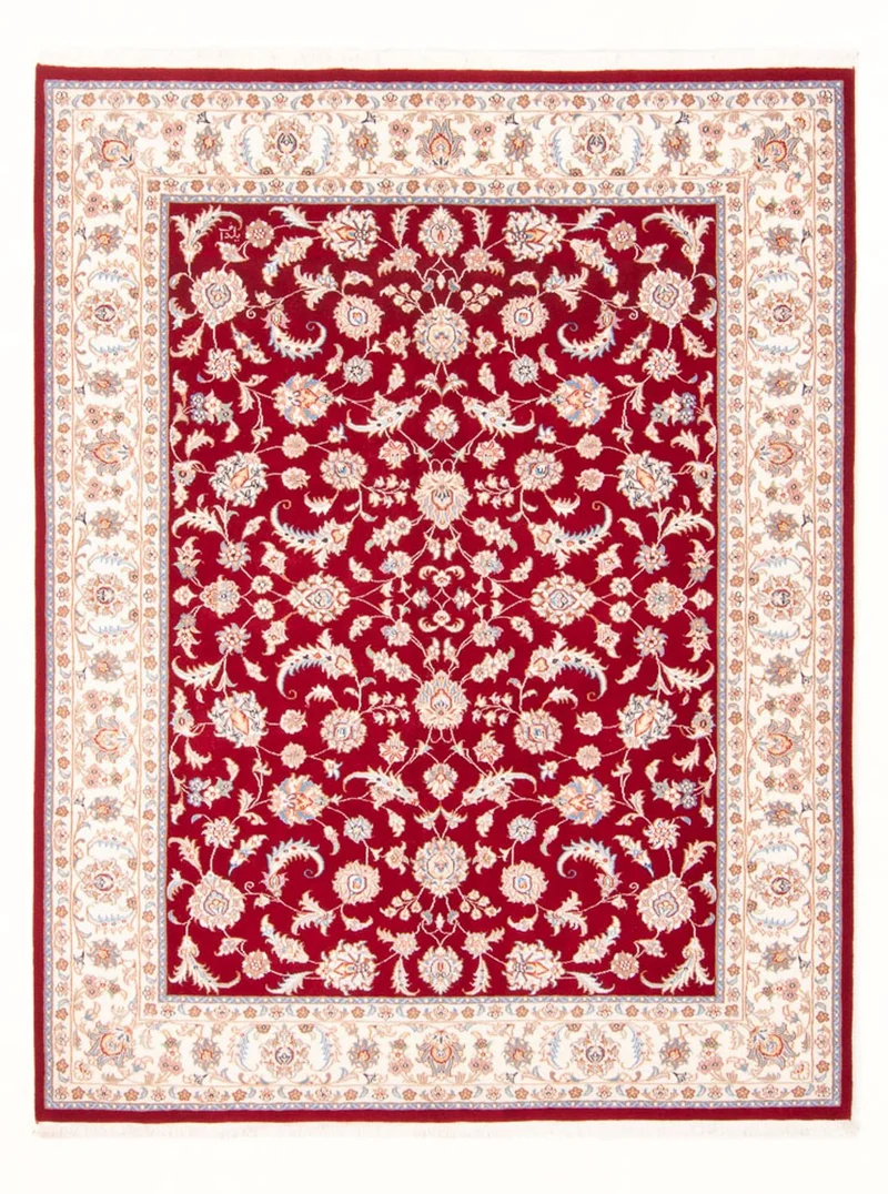 Täbriz - 50 Raj Teppich 148x200cm - Perserteppich - rot