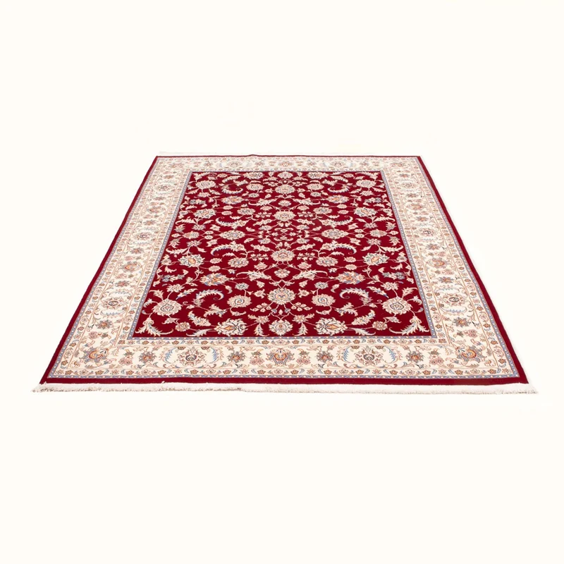 Täbriz - 50 Raj Teppich 148x200cm - Perserteppich - rot