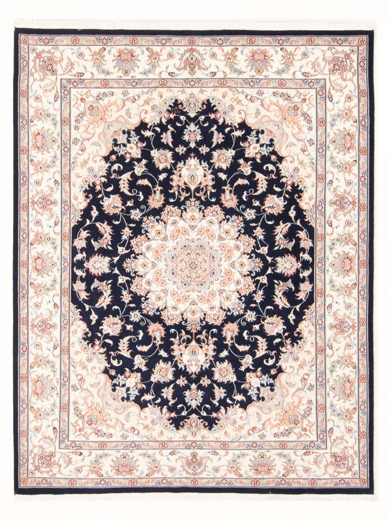 Täbriz - 50 Raj Teppich 149x197cm - Perserteppich - dunkelblau