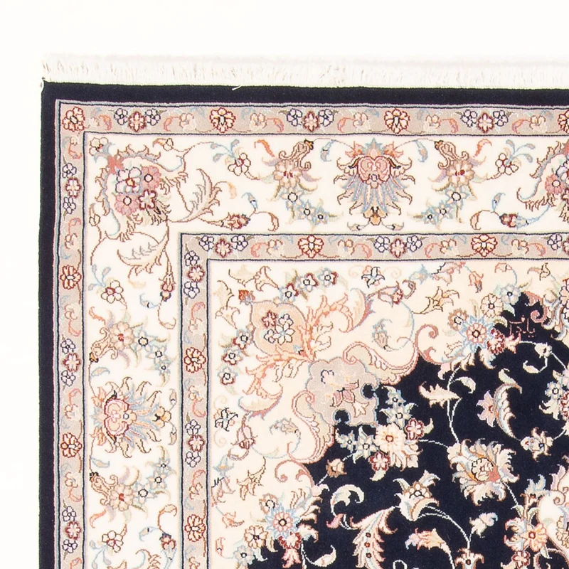 Täbriz - 50 Raj Teppich 149x197cm - Perserteppich - dunkelblau