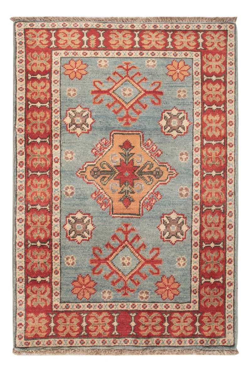Kazak Teppich 59x88cm - Orientteppich - hellblau