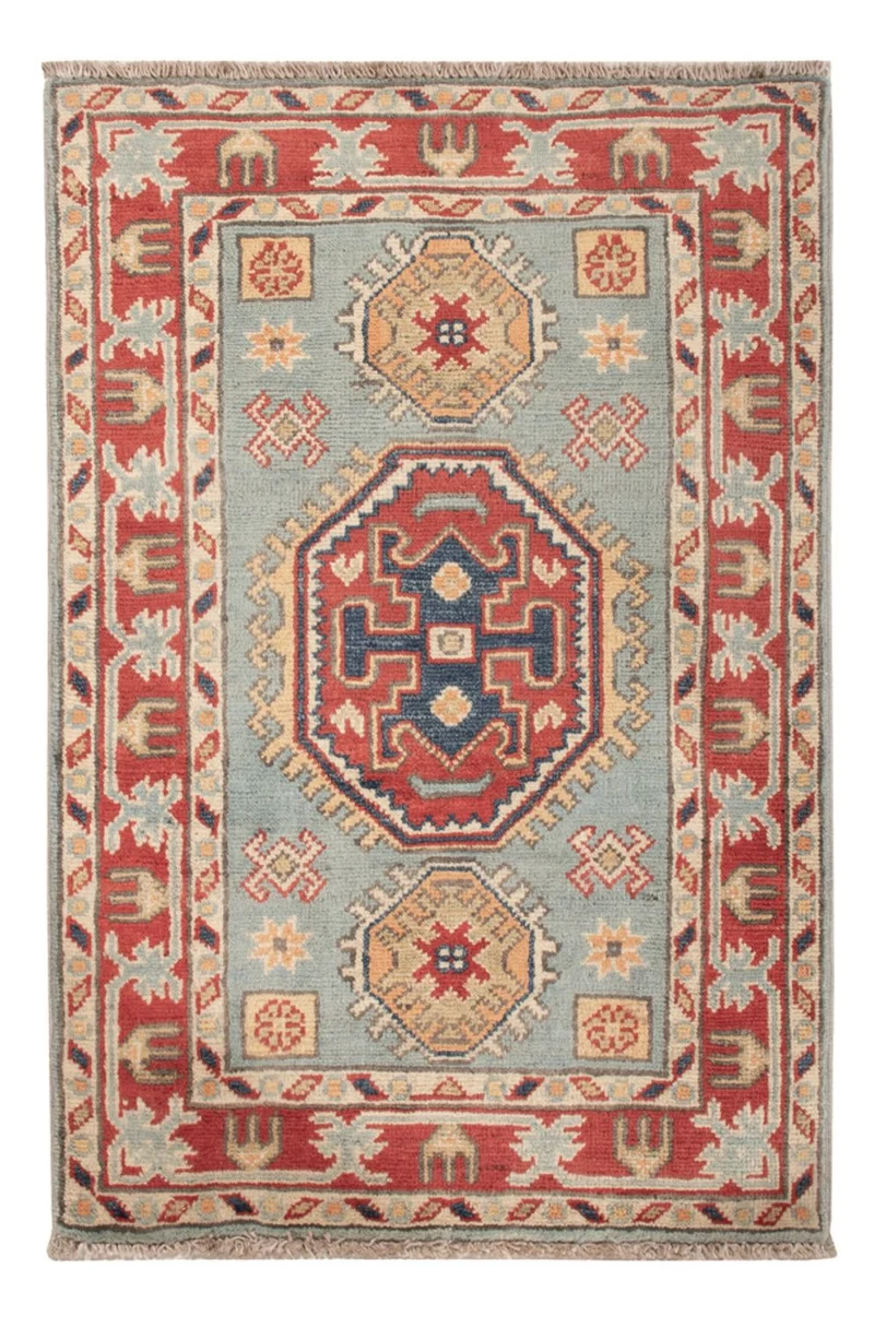 Kazak Teppich 58x87cm - Orientteppich - hellblau