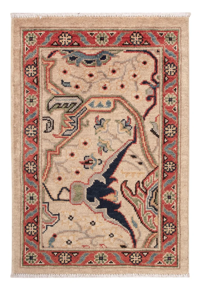Kazak Teppich 60x89cm - Orientteppich - dunkelbeige